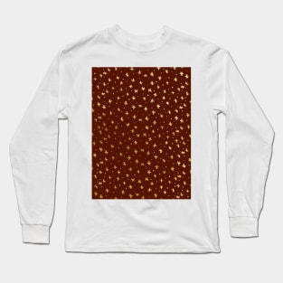 Snowflakes and dots - red and gold Long Sleeve T-Shirt